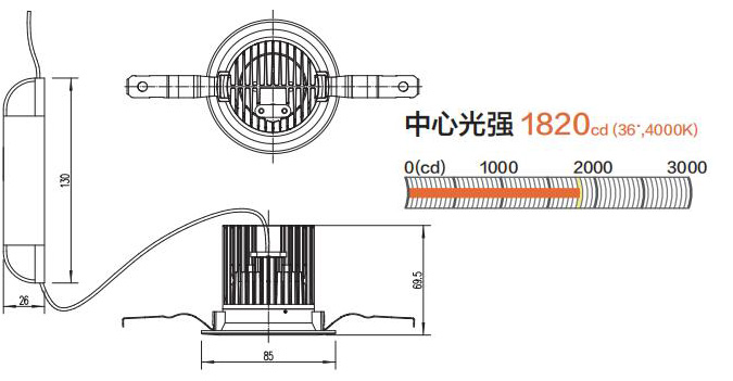 松下一般筒灯750型