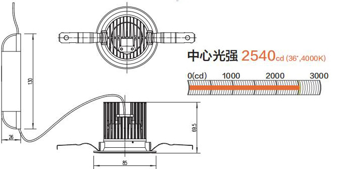 松下一般筒灯1000型