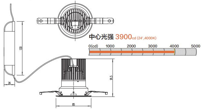 一般防眩筒灯1000型