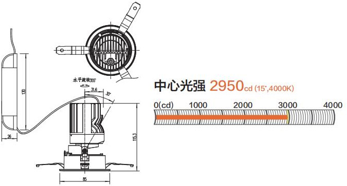 防眩可调筒灯750型
